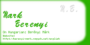 mark berenyi business card